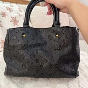 LV Black Embossed Leather Handbag